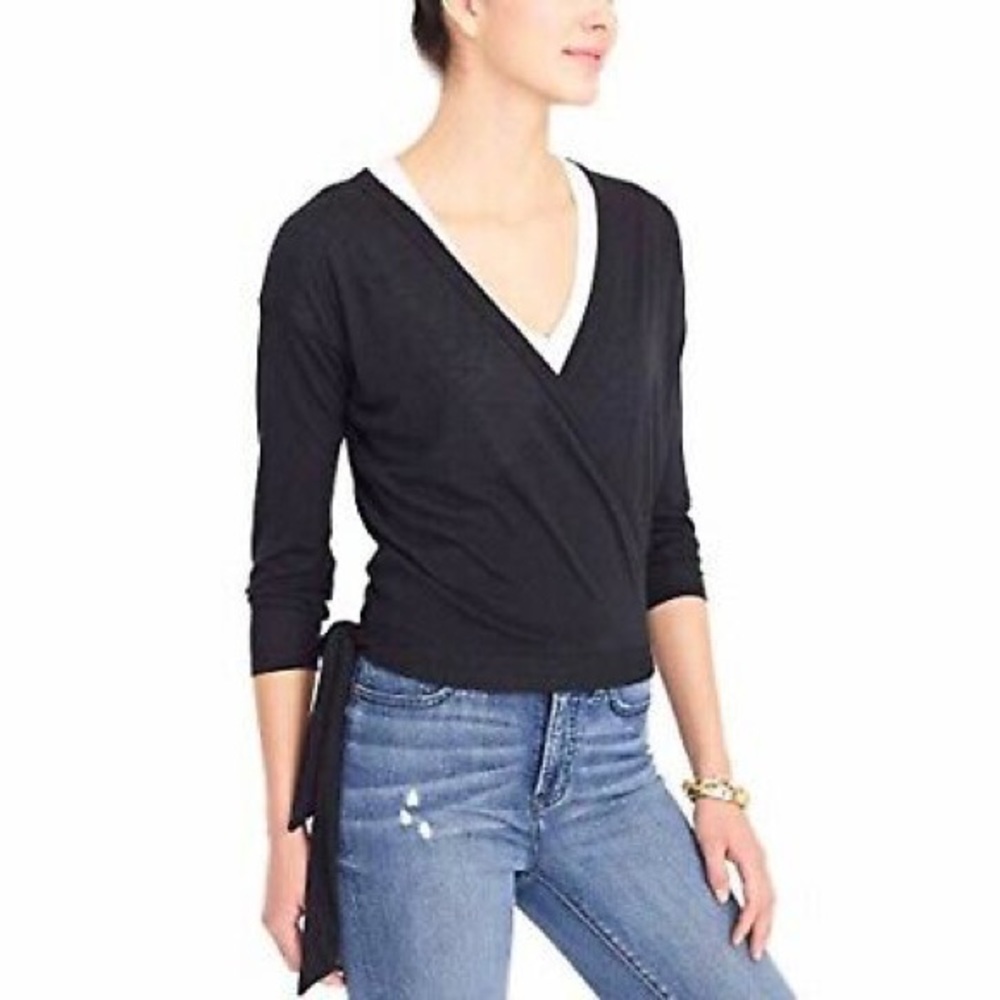 J. Crew black wrap shirt